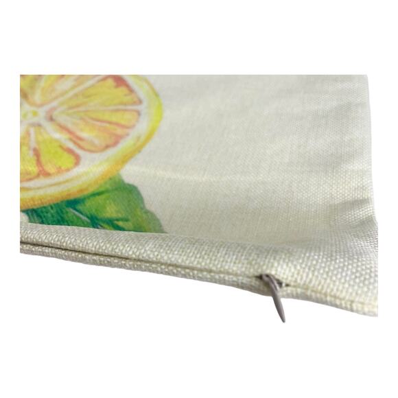 NEW 17x17 PILLOW COVER Easy Peasy Lemon Squeezy Burlap Zipper Throw Pillow Case - Picture 2 of 3